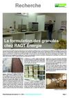 La formulation des granulés chez RAGT Energie
